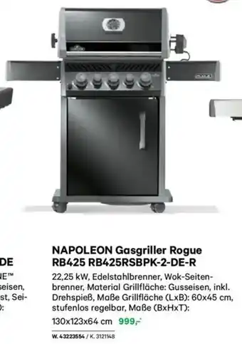 Lagerhaus Napoleon gasgriller rogue rb425 rb425rsbpk-2-de-r Angebot