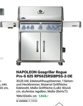 Lagerhaus Napoleon gasgriller rogue pro-s 625 rps625rsibpss-2-de Angebot