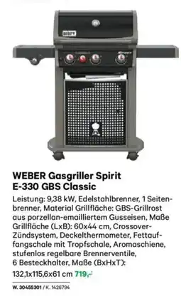 Lagerhaus Weber gasgriller spirit e-330 gbs classic Angebot