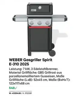 Lagerhaus Weber gasgriller spirit e-310 2025 Angebot