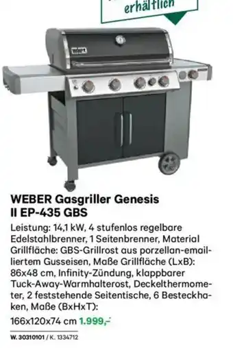 Lagerhaus Weber gasgriller genesis ii ep-435 gbs Angebot