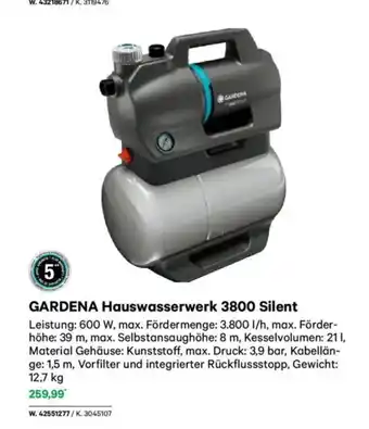 Lagerhaus Gardena hauswasserwerk 3800 silent Angebot