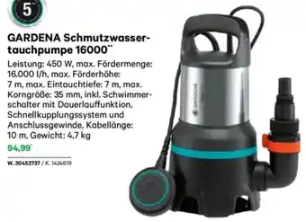 Lagerhaus Gardena schmutzwasser- tauchpumpe 16000 Angebot