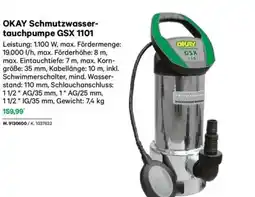 Lagerhaus Okay schmutzwasser- tauchpumpe gsx 1101 Angebot