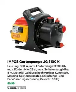 Lagerhaus Impos gartenpumpe jg 3100 k Angebot