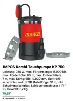 Lagerhaus Impos kombi-tauchpumpe kp 750 Angebot