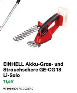 Lagerhaus Einhell akku-gras- und strauchschere ge-cg 18 li-solo Angebot