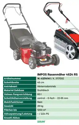 Lagerhaus Impos rasenmäher 4624 rs Angebot