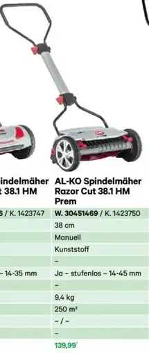 Lagerhaus Al-ko spindelmäher razor cut 38.1 hm prem Angebot