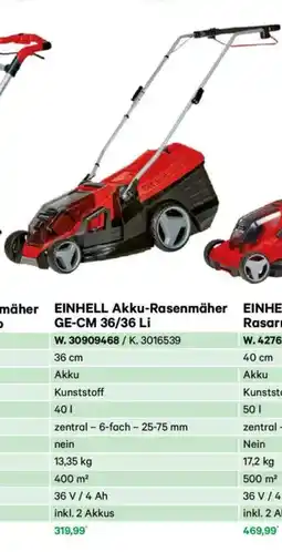 Lagerhaus Einhell akku-rasenmäher ge-cm 36/36 li Angebot