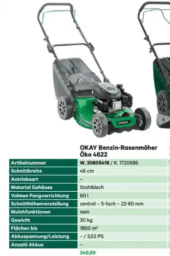 Lagerhaus Okay benzin-rasenmäher öko 4622 Angebot