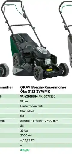 Lagerhaus Okay benzin-rasenmäher öko 5121 svwmk Angebot