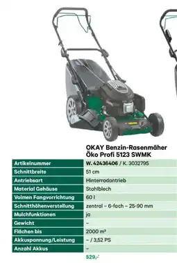 Lagerhaus Okay benzin-rasenmäher öko profi 5123 swmk Angebot