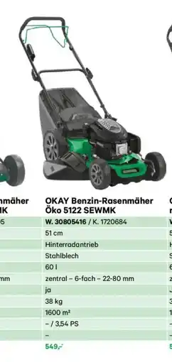 Lagerhaus Okay benzin-rasenmäher öko 5122 sewmk Angebot