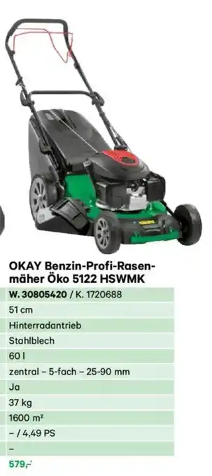 Lagerhaus Okay benzin-profi-rasen- mäher öko 5122 hswmk Angebot