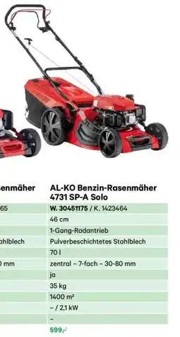 Lagerhaus Al-ko benzin-rasenmäher 4731 sp-a solo Angebot