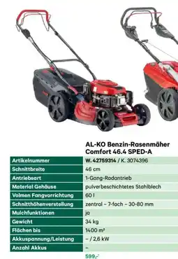 Lagerhaus Al-ko benzin-rasenmäher comfort 46.4 sped-a Angebot