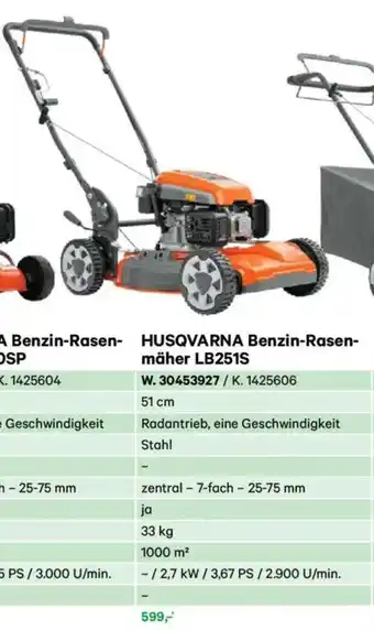 Lagerhaus Husqvarna benzin-rasen mäher lb251s Angebot