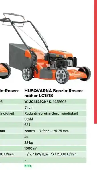 Lagerhaus Husqvarna benzin-rasen- mäher lc151s Angebot