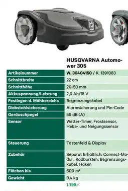 Lagerhaus Husqvarna automo- wer 305 Angebot