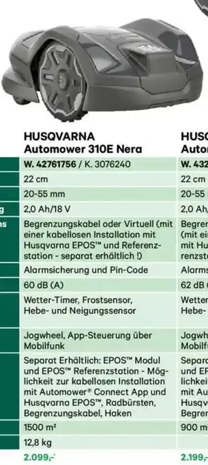 Lagerhaus Husqvarna automower 310e nera Angebot