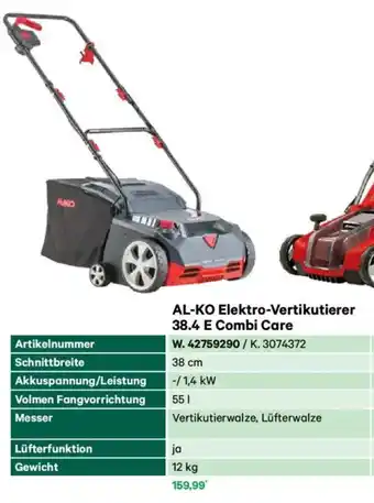 Lagerhaus Al-ko elektro-vertikutierer 38.4 e combi care Angebot