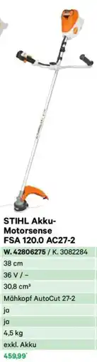 Lagerhaus Stihl akku- motorsense fsa 120.0 ac27-2 Angebot