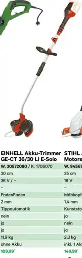 Lagerhaus Einhell akku-trimmer stihl akku- ge-ct 36/30 li e-solo Angebot