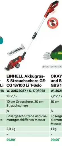 Lagerhaus Einhell akkugras- & strauchschere ge- cg 18/100 li t-solo Angebot