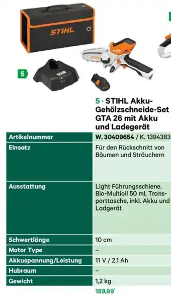 Lagerhaus Gehölzschneide-set gta 26 mit akku und ladegerät Angebot