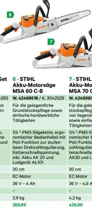 Lagerhaus Akku-motorsäge msa 60 c-b Angebot