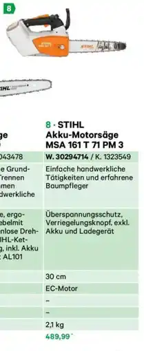 Lagerhaus Stihl akku-motorsäge msa 161 t 71 pm 3 Angebot