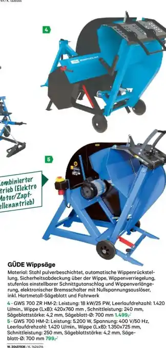 Lagerhaus Güde wippsäge gws 700 zr hm-2 Angebot