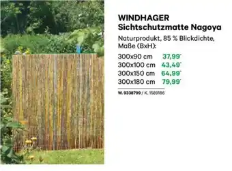 Lagerhaus Windhager sichtschutzmatte nagoya Angebot