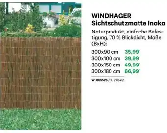 Lagerhaus Windhager sichtschutzmatte inaka Angebot