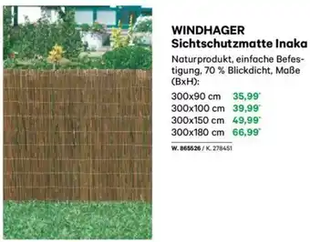 Lagerhaus Windhager sichtschutzmatte inaka Angebot