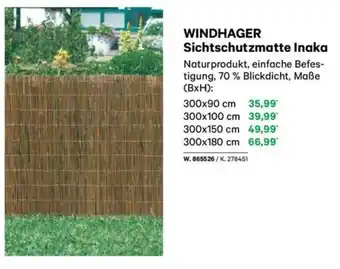 Lagerhaus Windhager sichtschutzmatte inaka Angebot