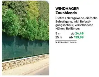 Lagerhaus Windhager zaunblende Angebot