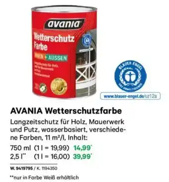 Lagerhaus Avania wetterschutzfarbe Angebot