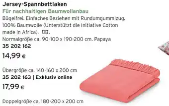 Tchibo Eduscho Jersey-spannbettlaken Angebot