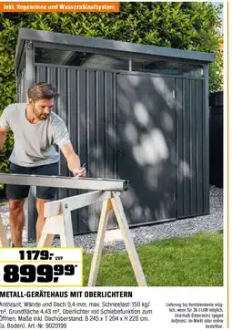 OBI Metall-gerätehaus mit oberlichtern Angebot