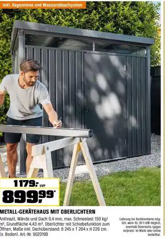 OBI Metall-gerätehaus mit oberlichtern Angebot