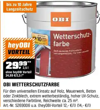 OBI Obi wetterschutzfarbe Angebot