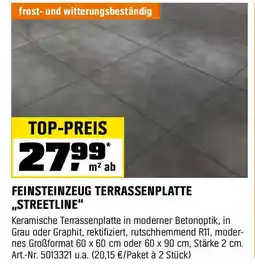 OBI Feinsteinzeug terrassenplatte ,,streetline Angebot