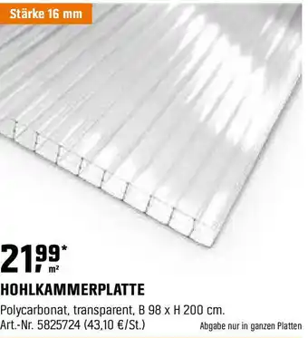 OBI Hohlkammerplatte Angebot