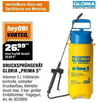 OBI Drucksprühgerät gloria,,prima 5 Angebot