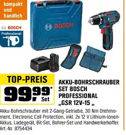 OBI Akku-bohrschrauber set bosch professional ,,gsr 12v-15 Angebot