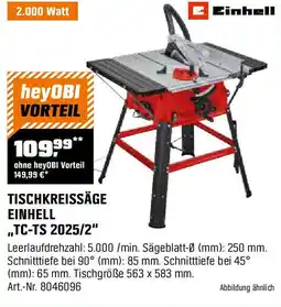 OBI Tischkreissäge einhell Angebot