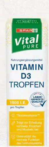 Interspar Spar Vital Pure Vitamin D3-Tropfen Angebot