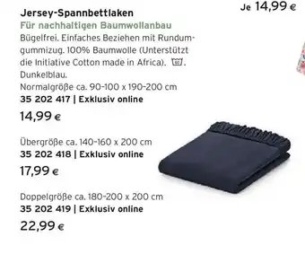 Tchibo Eduscho Jersey-spannbettlaken Angebot